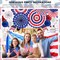 4th of July Decorations Patriotic Decor Love USA Banner Red White Blue Paper Fans Independence Day Star Streamer, Pom Poms, Hanging Swirls Party Decor Supplies